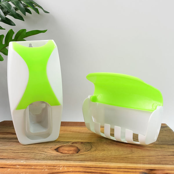 Buy Toothpaste Dispenser & Brush Holder and Get Bamboo Toothbrush Toothbrush Case Free!
