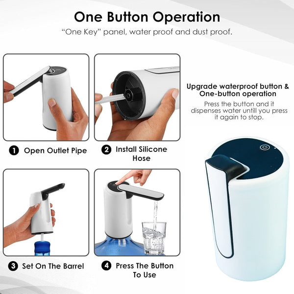 Buy Automatic Drinking USB Charging Portable Pump Dispenser & Get Rice Sieve Washer &  Piano Fruit Forks Set Free!