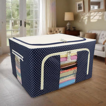 Foldable Steel Frame Clothes Living Storage Organizer Handled Bag 60cm X 43cm X 32cm