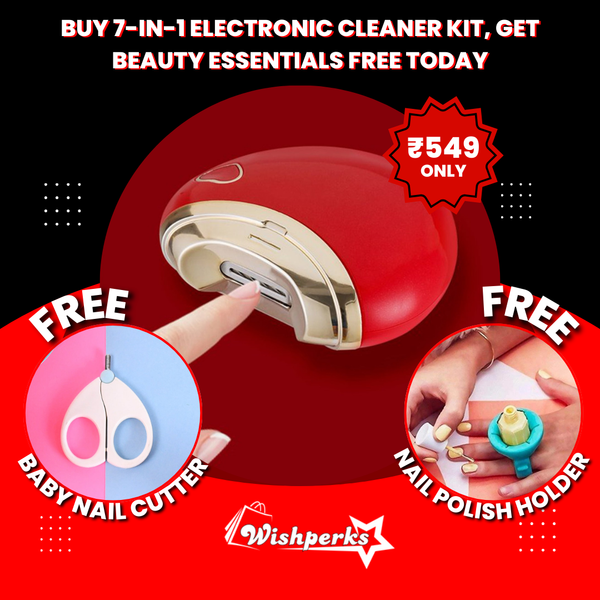 Buy Electric Nail Clipper & Get Baby Nail Cutter Scissors + Nail Polish &amp; Lipstick Stand FREE