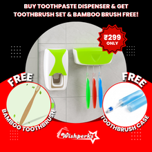 Buy Toothpaste Dispenser & Brush Holder and Get Bamboo Toothbrush Toothbrush Case Free!