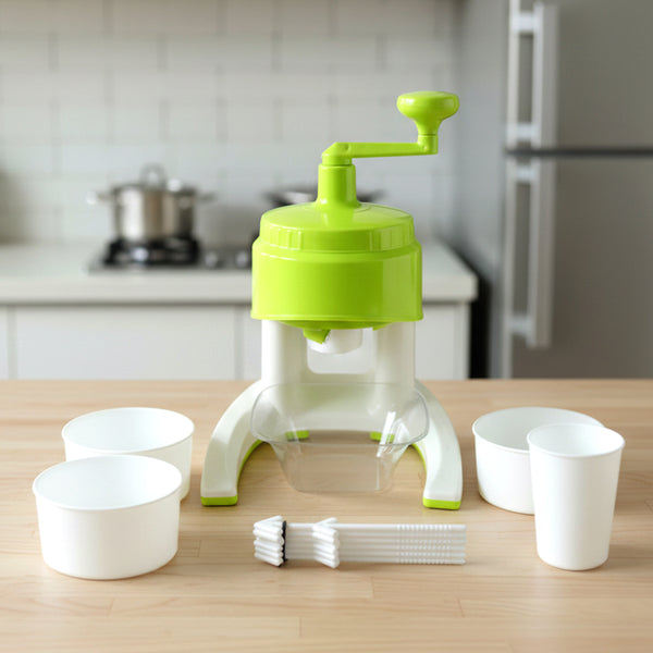 Manual Hand Crank Ice Crusher Snow Maker Machine (1 Set Mix Color)