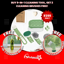 Buy 9 in 1 Multi Cleaning Tool and Get 2‑in‑1 Cleaning Brush & Connectable Cleaning Brush Absolutely Free!