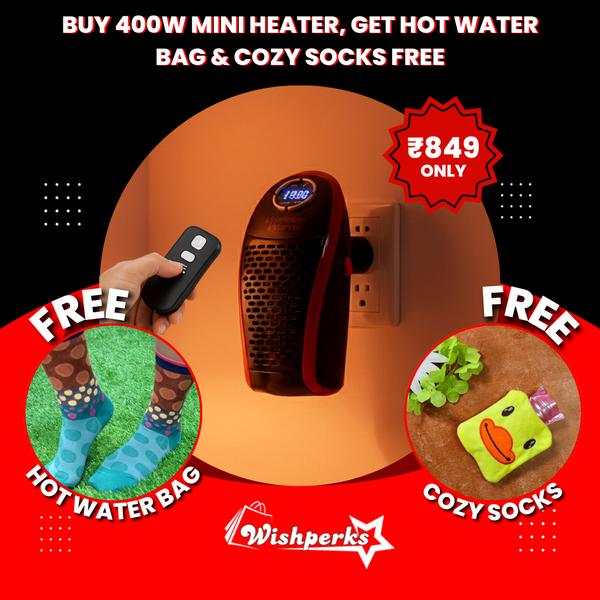 Buy Mini Heater & Get Hot Water Bag & Socks FREE!
