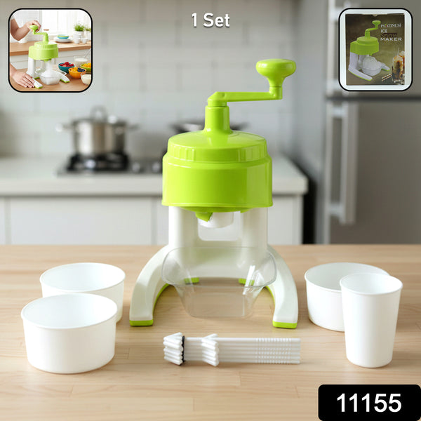 Manual Hand Crank Ice Crusher Snow Maker Machine (1 Set Mix Color)